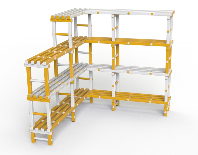 Стеллаж угловой Дельта-фитнес, вариант 7