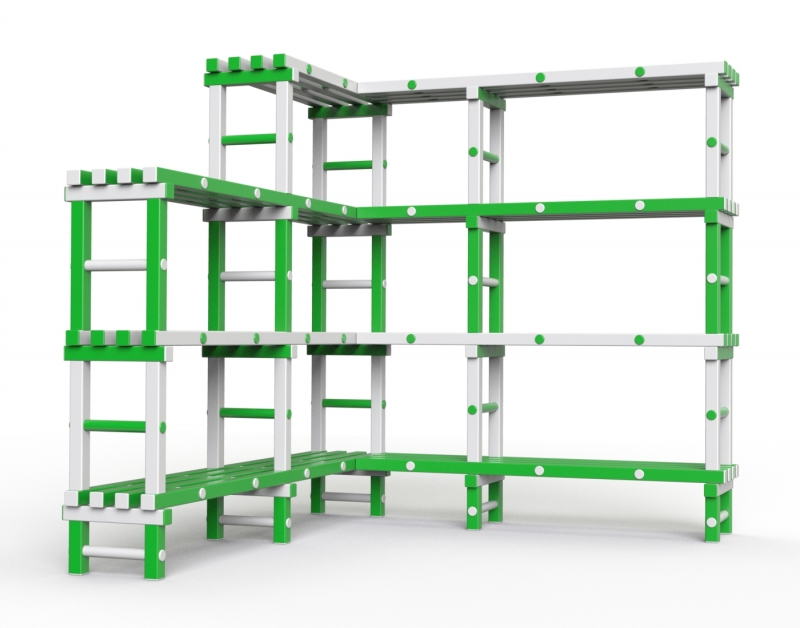 Стеллаж угловой Дельта-фитнес, вариант 7