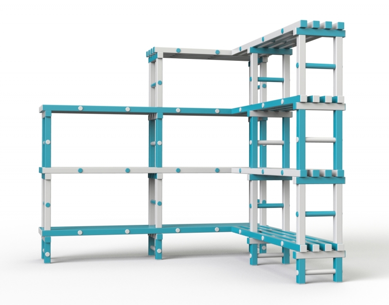 Стеллаж угловой Дельта-фитнес, вариант 7