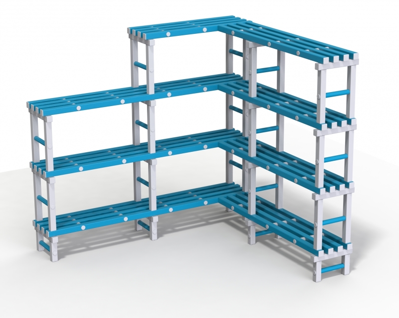 Стеллаж угловой Дельта-фитнес, вариант 7