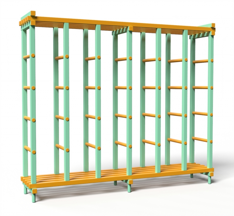 Стеллаж Дельта-фитнес 2000x600x2000 мм. вариант 3