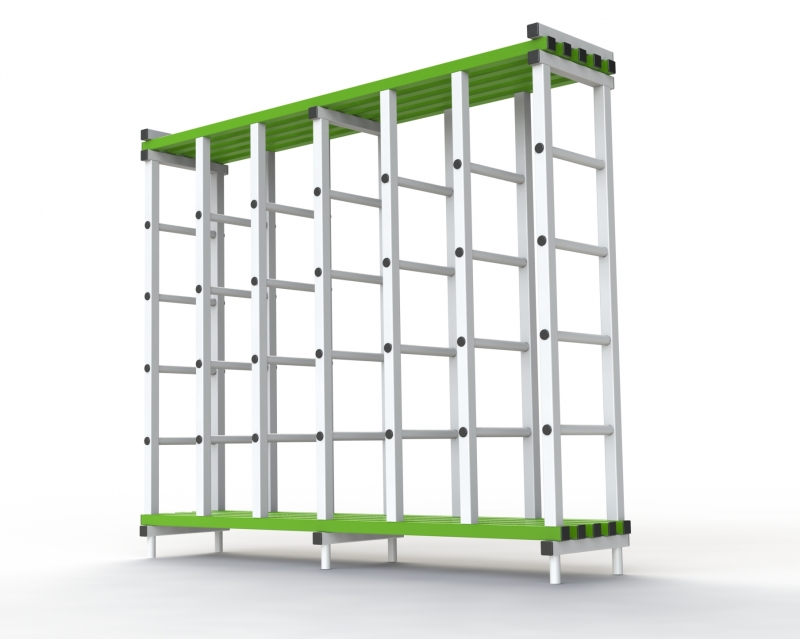 Стеллаж Дельта-фитнес 2000x600x2000 мм. вариант 3