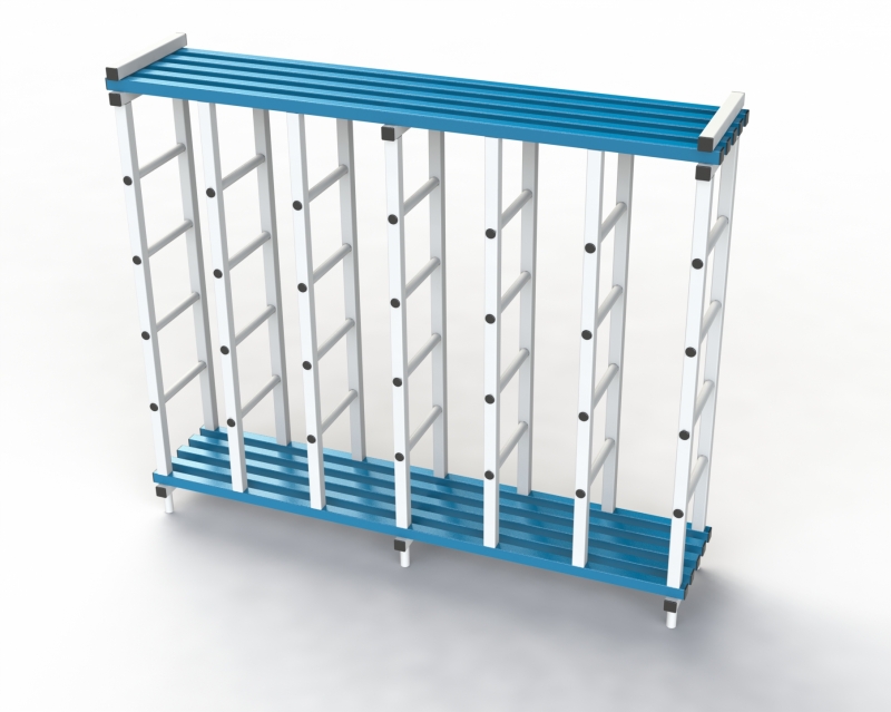 Стеллаж Дельта-фитнес 2000x600x2000 мм. вариант 3