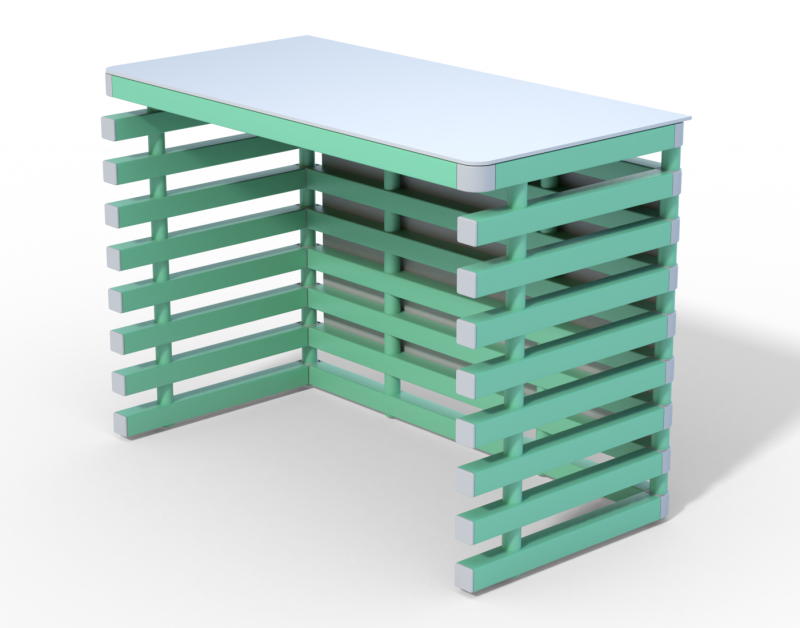 Стол тренера Дельта-фитнес, 1200х600х800 мм. вариант 2