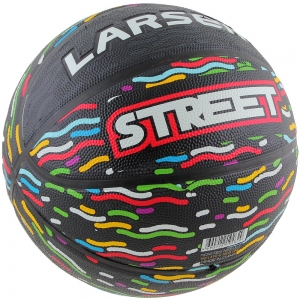 Мяч баскетбольный Larsen Street black/stripes, р7, резина