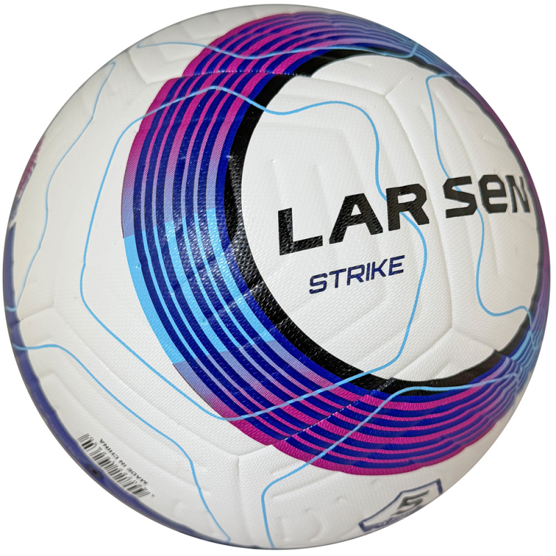 Мяч футбольный Larsen Strike white/blue, р5, пу