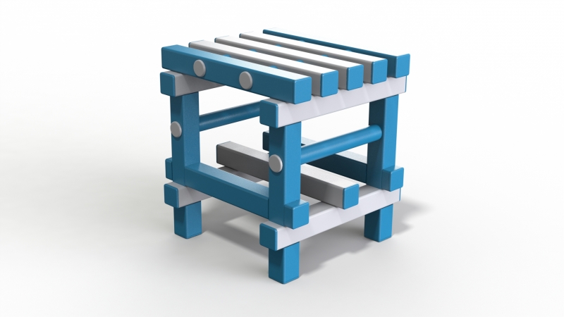 Табурет Дельта-фитнес, 420х420х450 мм. вариант 1