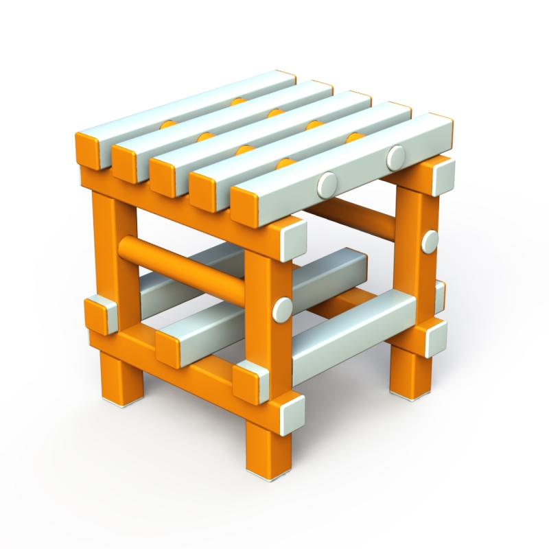 Табурет Дельта-фитнес, 420х420х450 мм. вариант 1