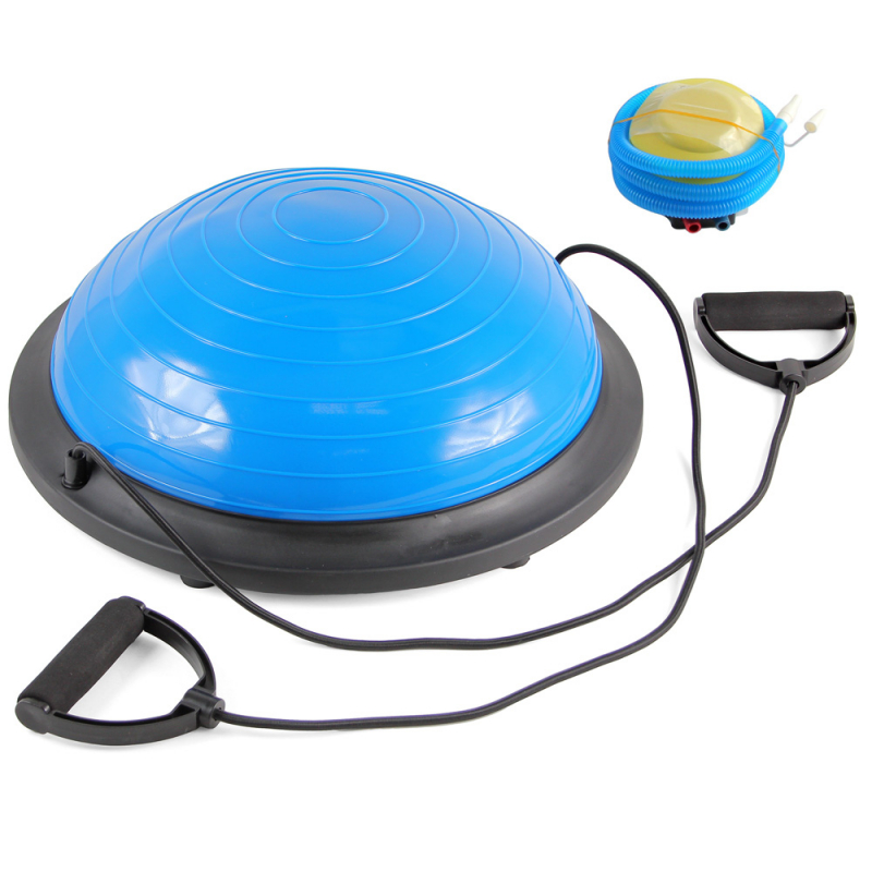 Полусфера гимнастическая с эспандерами TL01 blue 46 см