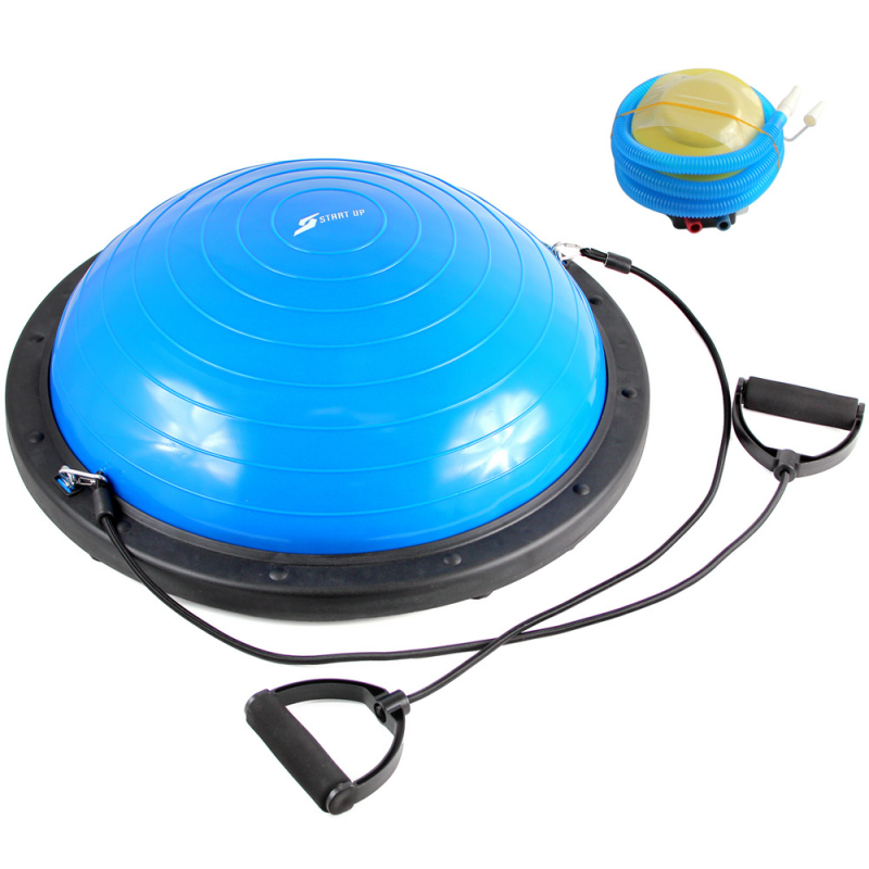 Полусфера гимнастическая с эспандерами TL03 Blue 58 см