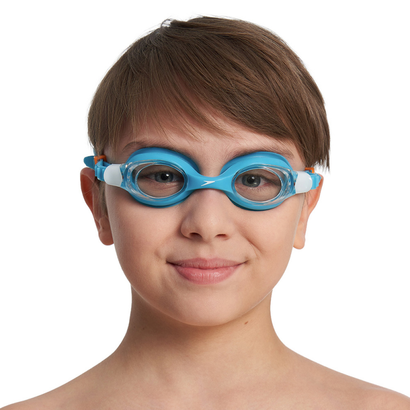 Очки для плав. детск. SPEEDO SKOOGLES Jr, 8-7500645002-C16MP, ПРОЗРАЧНЫЕ линзы, голубая оправа