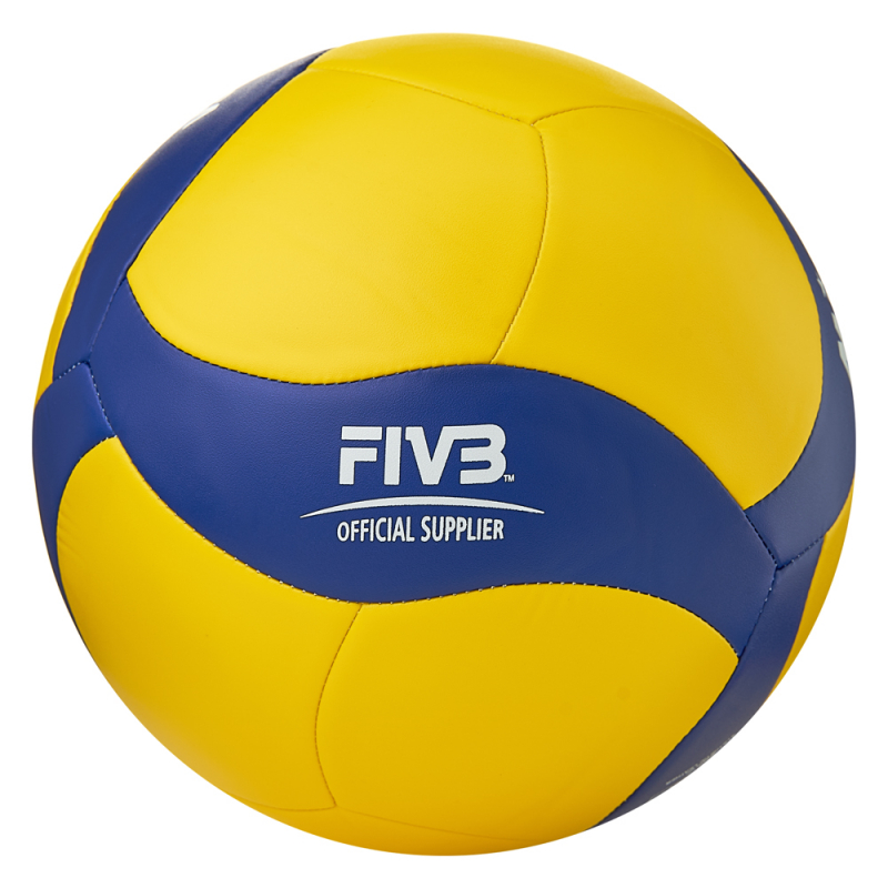 Мяч вол. MIKASA V360W, размер 5, синт.кожа (ТПУ), 18 пан, маш.сш., бут.кам, желто-синий