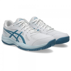 Кроссовки волейбольные муж. ASICS Upcourt 6 1071A104 105, р.10.5 (российский размер 43), иск.кожа, текстиль, бело-бирюзовый