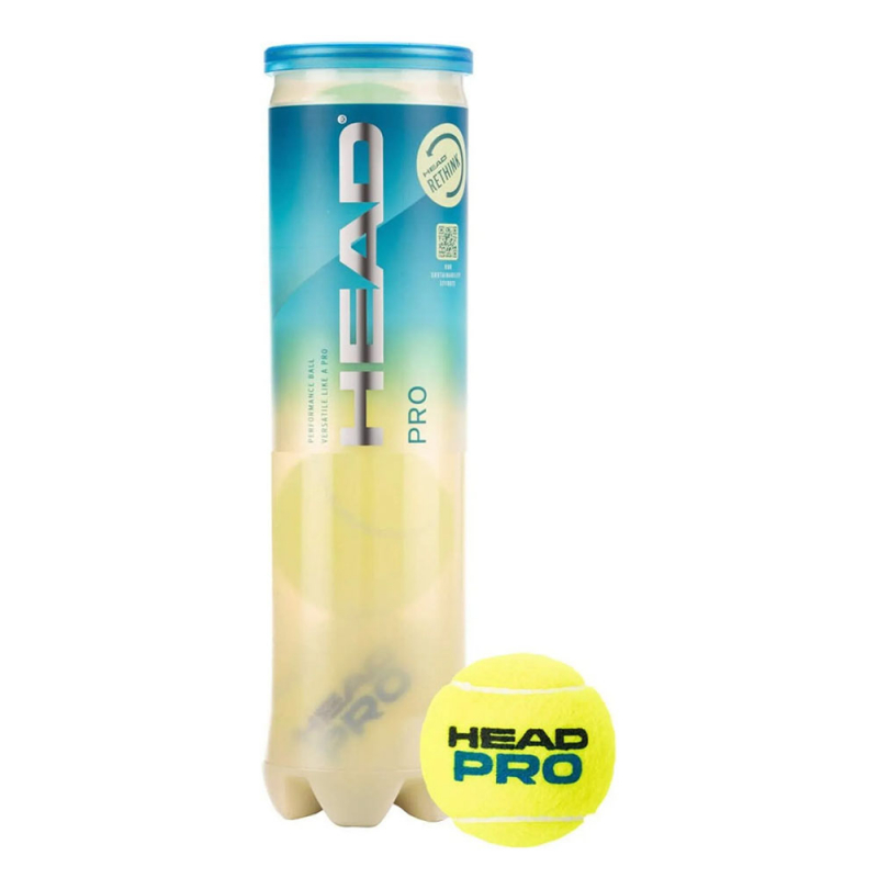 Мяч теннисный HEAD Pro 4B, 571604, уп.4 шт, одобр.ITF, сукно, нат.резина, желтый