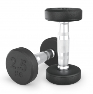 Гантель UNIX Fit PRO круглая обрезиненная 2.5 кг, 2 шт DBRND2_5PBKx2