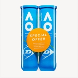 Мяч теннисный Dunlop Australian Open, 601604, уп.2 банки × 4 шт, одобр.ITF, фетр, нат.резина, желтый