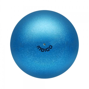 Мяч для художественной гимнастики INDIGO, IN118-BL, диам. 19 см, ПВХ, синий металлик с блестками