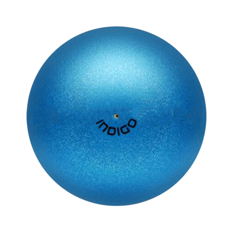 Мяч для художественной гимнастики INDIGO, IN118-BL, диам. 19 см, ПВХ, синий металлик с блестками