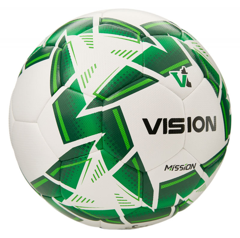 Мяч футзал. VISION MISSION, FS325114 размер 4, 32 п. PU, 4 подкл.сл, гибрид., бело-зелен