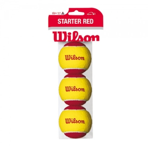 Мяч теннисный детский WILSON Starter Red, WRT137001, уп.3 шт, фетр, нат.резина, желто-красный