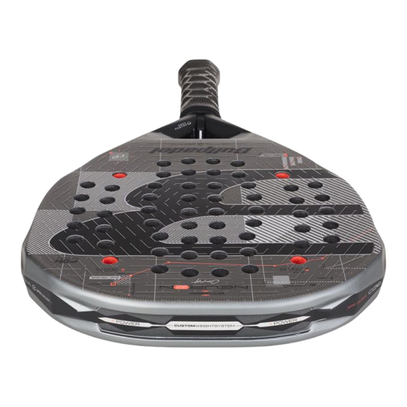 Ракетка для падела BULLPADEL Neuron 02 Comfort 27, 497243, для продв.игр., стекловолокно, карбон, сер