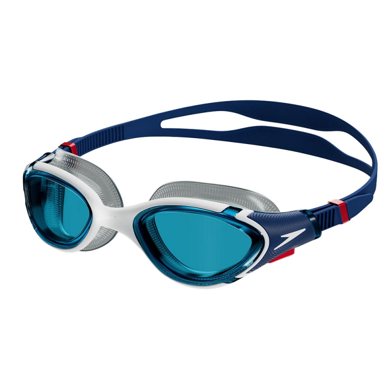 Очки для плав. SPEEDO Biofuse 2.0 8-00233214516, СИНИЕ линзы, бело-черная оправа