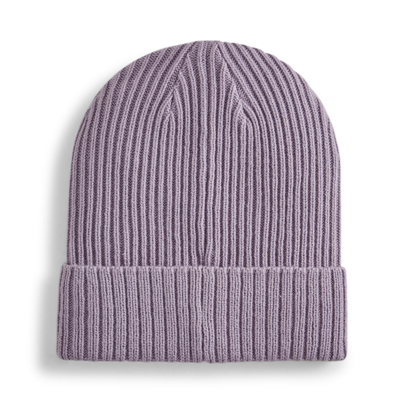Шапка PUMA Ribbed Classic Cuff Beanie, 02403819, фиолетовый
