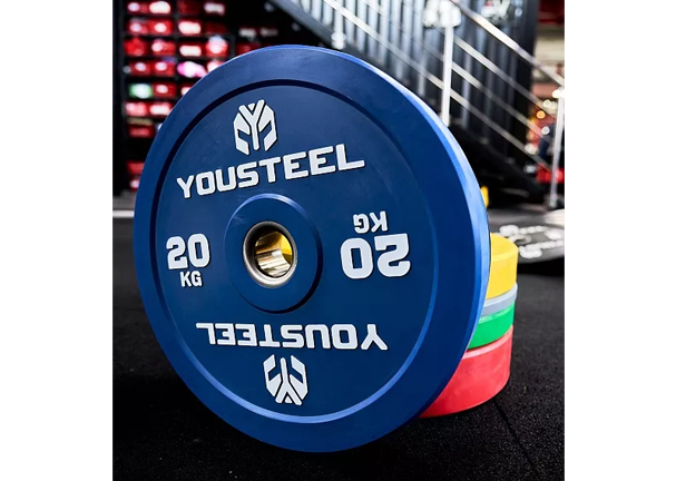 Диск EVO каучуковый 20 кг, синий YOUSTEEL