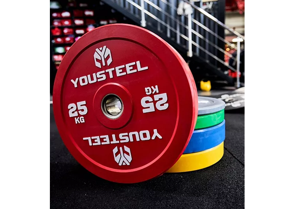 Диск EVO каучуковый 25 кг, красный YOUSTEEL
