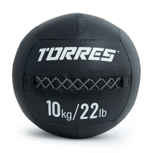 Медбол TORRES 10 кг, AL312510, ПВХ/ПУ, диаметр 35 см, черный