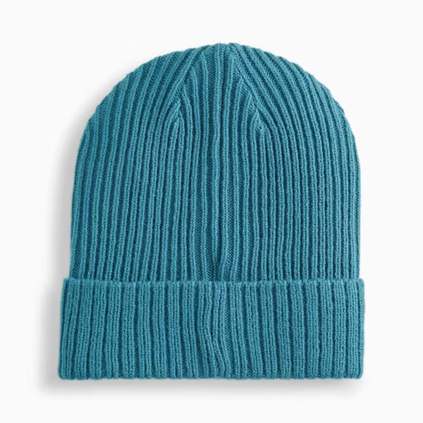 Шапка PUMA Ribbed Classic Cuff Beanie, 02403811, бирюзовый