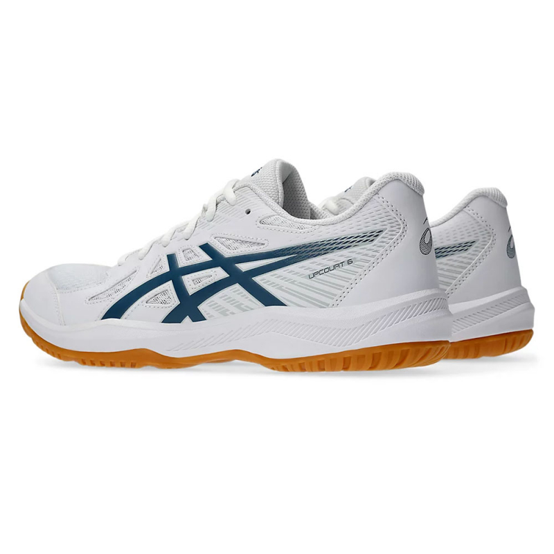 Кроссовки волейбольные мужские ASICS Upcourt 6 1071A104 100, размер 10 (российский размер 42.5), бело-синий