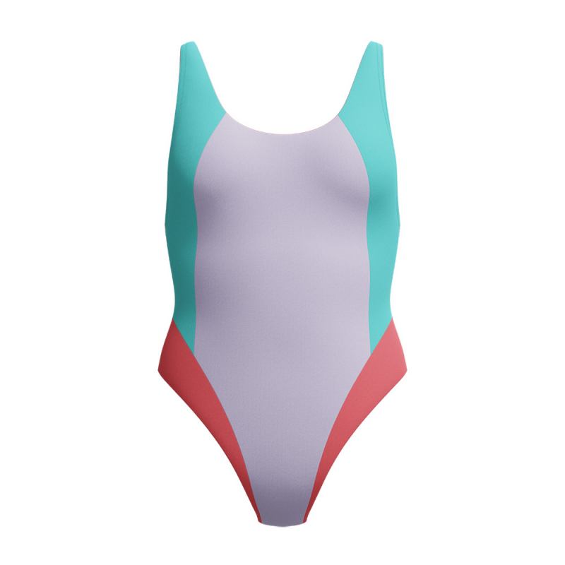 Купальник SPEEDO Colourblock 2.0 Muscleback, 8-00480317934, 2XL, полиэстер, эластан, лилово-бирюзово-коралловый