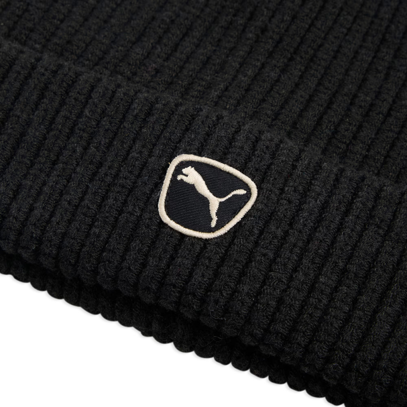 Шапка PUMA Cat Patch Mid Crown Beanie, 02735601, 100% полиэстер, черный