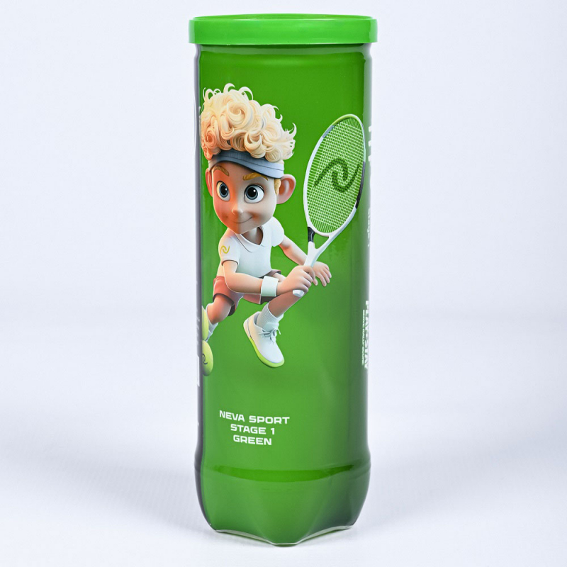 Мяч для большого тенниса детский NSt Green 5021001, 3шт, желто-зеленый