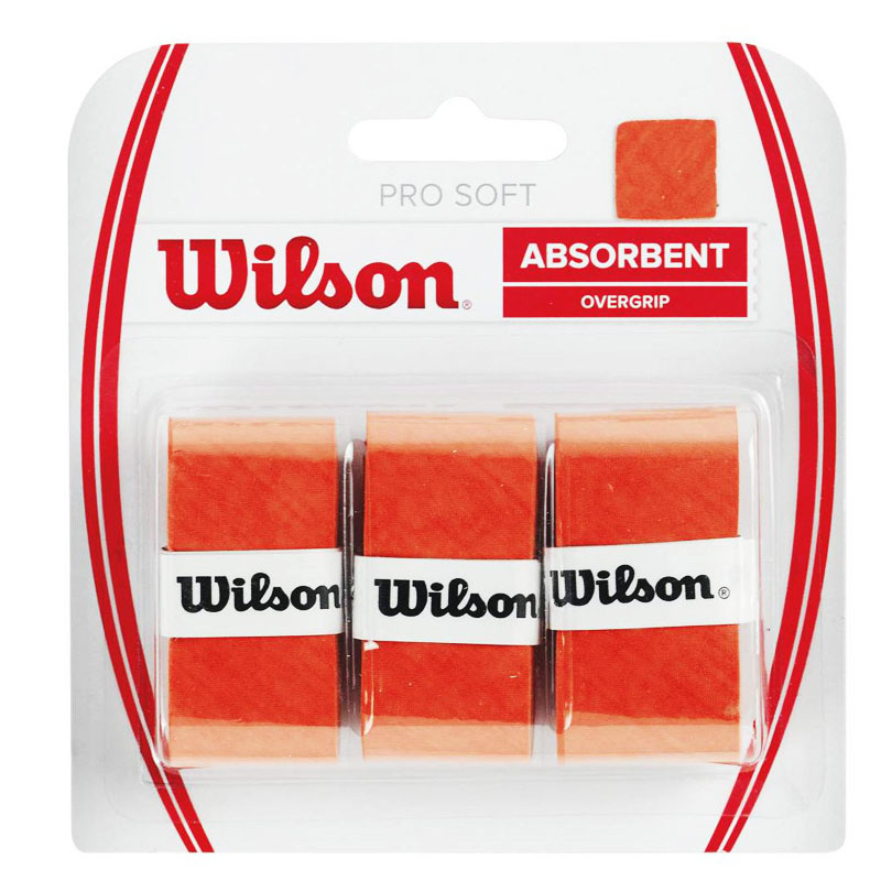 Овергрип Wilson Pro Soft Overgrip, WRZ4040OR, 0.5 мм, размер 2.5см × 120см, 3 шт, темно-оранжевый