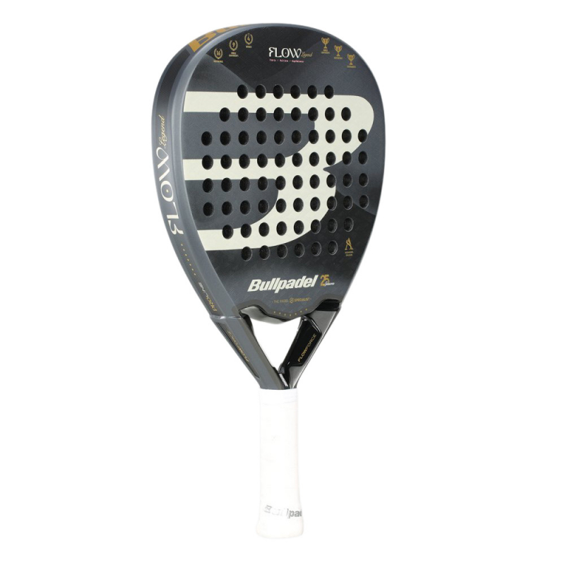 Ракетка для падела BULLPADEL Flow Legend, 494405, для профессионалов, стекловолокно, черно-белый