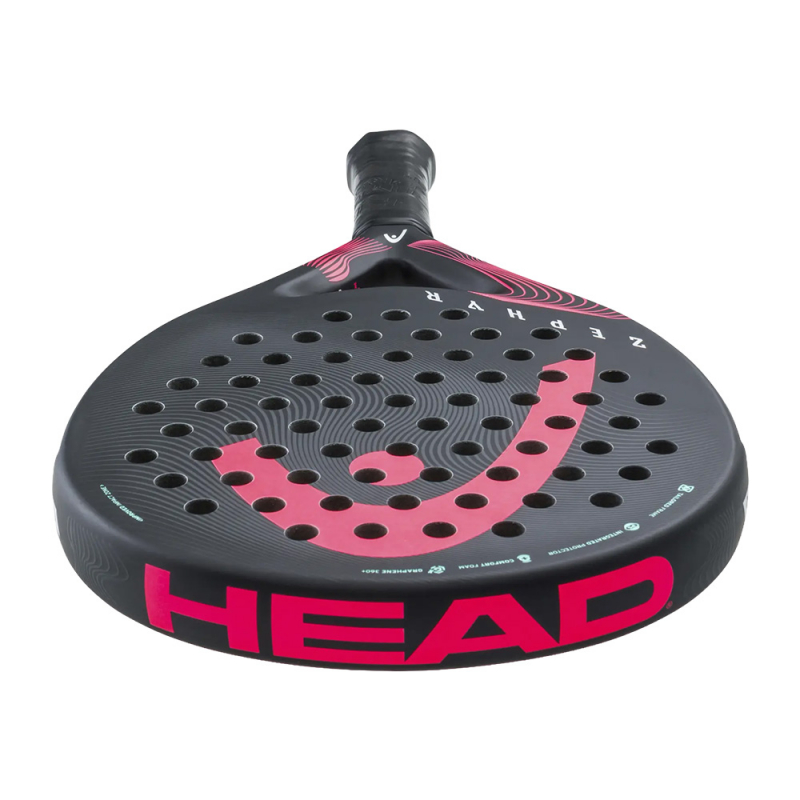 Ракетка для падела HEAD Zephyr 2023, 225033, для игроков средн.уровня, стекловолокно, черно-розовый