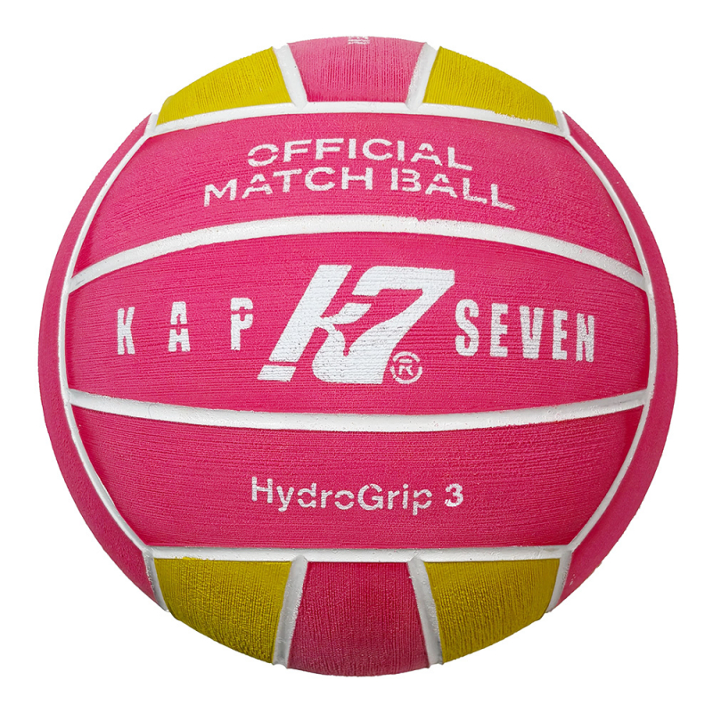 Мяч для водного поло KAP7 HydroGrip World Aquatics, 98208 размер 3, 350-380г, дл.окр-ти 58-60см, роз-жел-бел