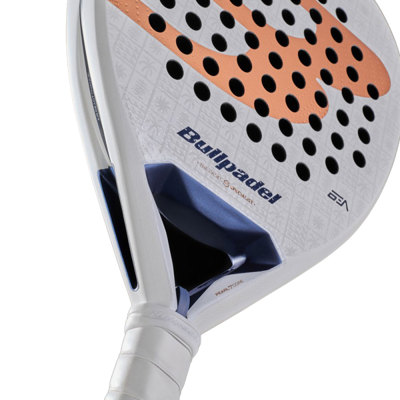 Ракетка для падела BULLPADEL Pearl 27, 497249, для проф-в, стекловолокно, карбон, бело-золотистый