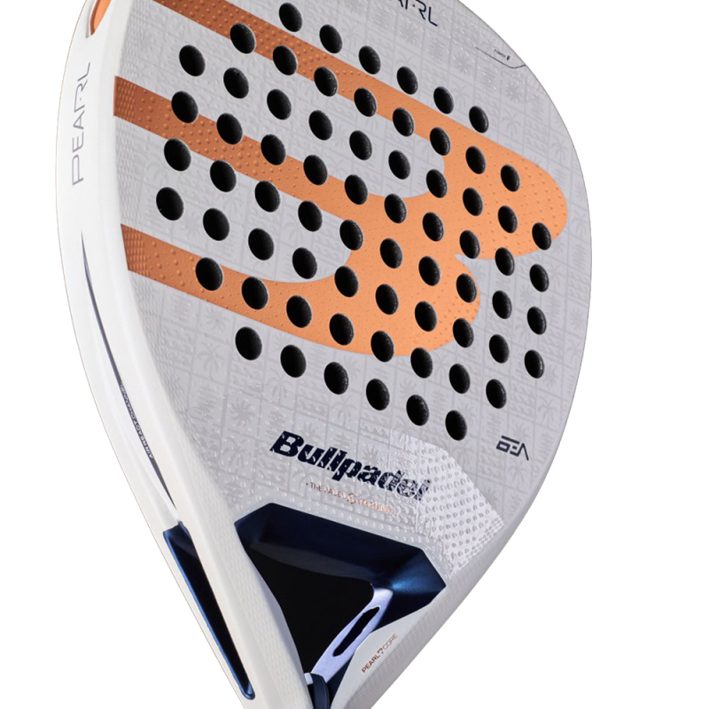Ракетка для падела BULLPADEL Pearl 27, 497249, для проф-в, стекловолокно, карбон, бело-золотистый