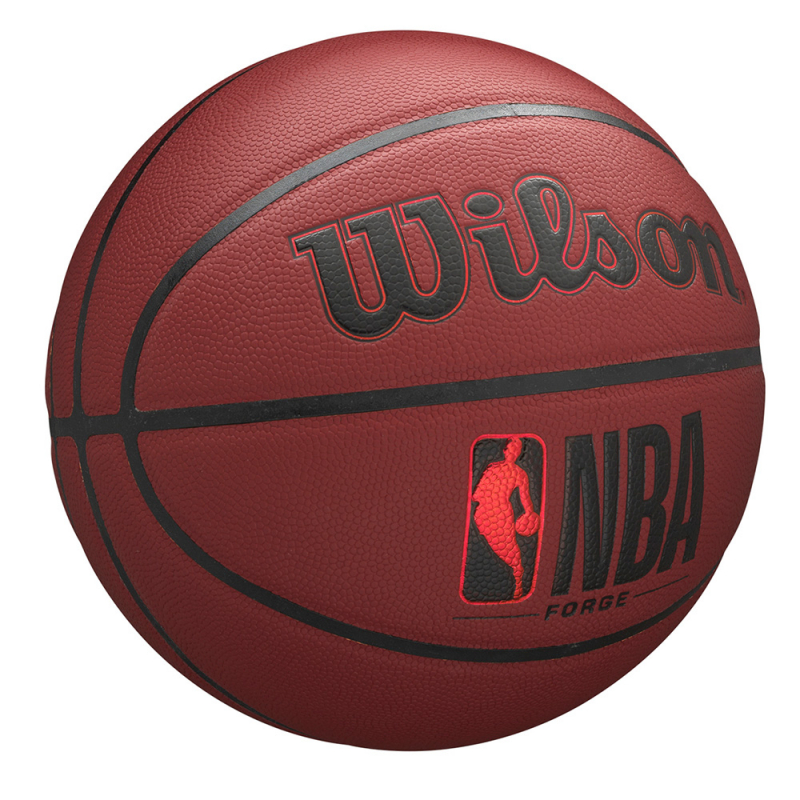 Мяч баск. WILSON NBA Forge Crimson BSKT, WTB8201XB07, размер 7, PU, бутиловая камера, бордово-черный