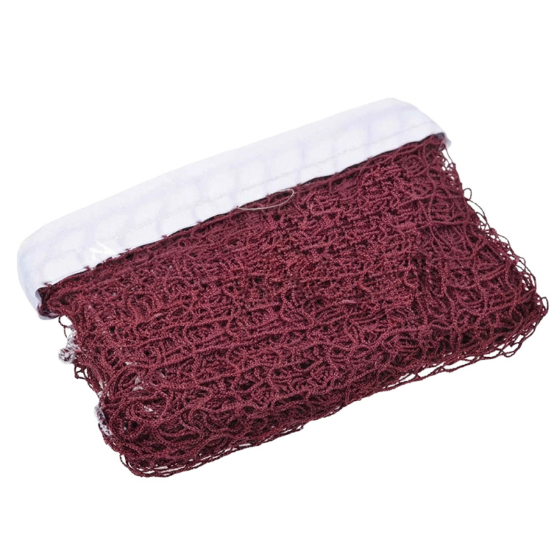 Сетка для бадминтона, 11317-02, нить полипропилен 1.0мм, шнур ПЭ 3.5мм, 4 натяж, стропа ПЭ, бордовый