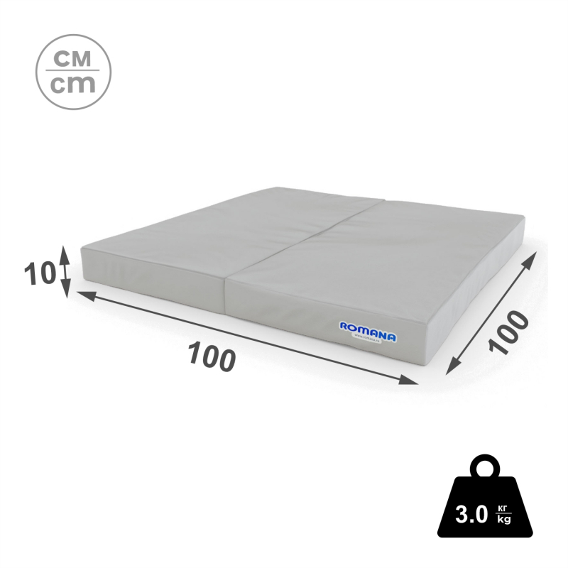 Мат (мягкий щит) Romana 1000*1000*100, в 2 сложения (зеленый/желтый)