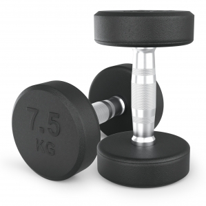 Гантель UNIX Fit PRO круглая обрезиненная 7.5 кг, 2 шт DBRND7_5PBKx2