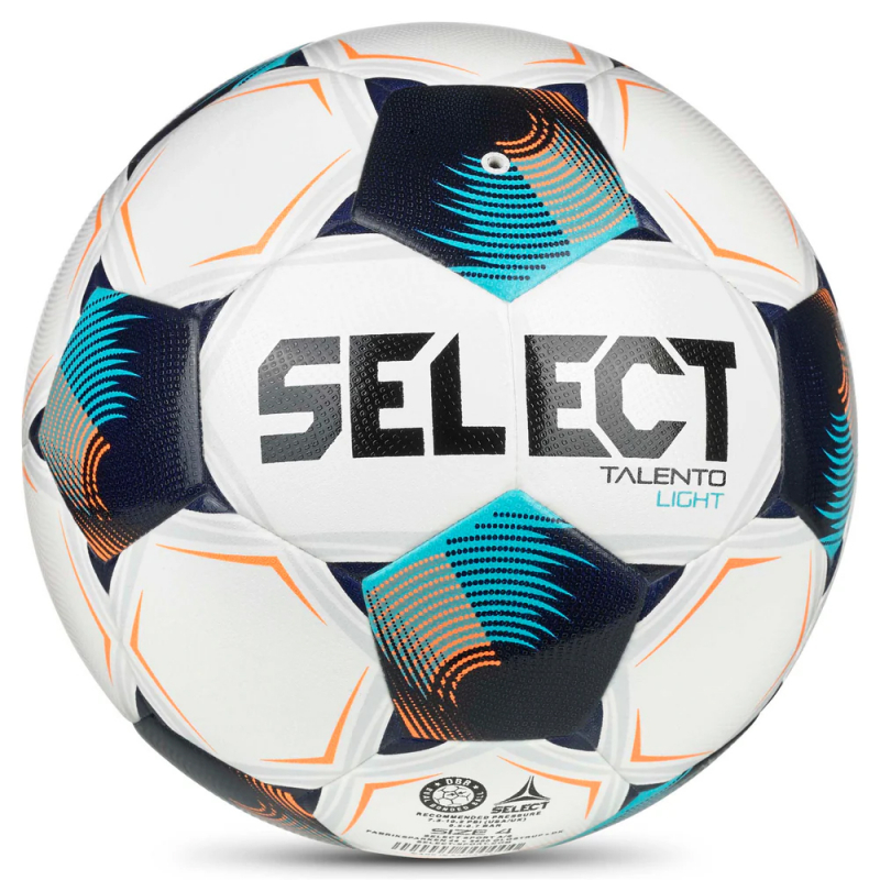 Мяч футб. SELECT Talento DB Light V26, 0774871014 размер 4, 32п, ПУ, гибрид.сш, бело-сине-бирюзовый