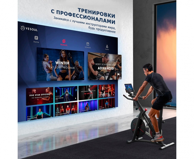 Велотренажер YESOUL Smart Spinning bike V1 PLUSE белый