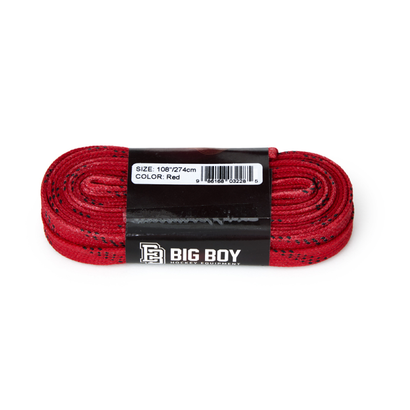 Шнурки для коньков BIG BOY Comfort Line с пропиткой, BB-LACES-CL-274RD, полиэстер, 274см, красн