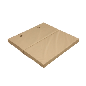 Мат с прорезями для шведской стенки (мягкий щит) Romana 1000*1000*80, в 2 сложения (бежевый)