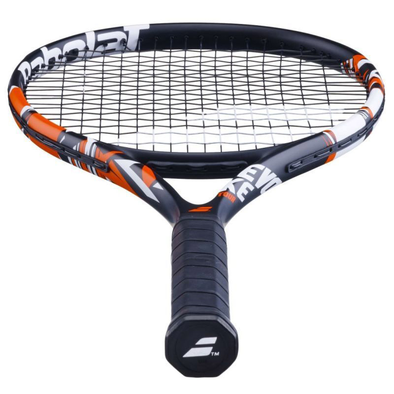Ракетка б/т BABOLAT Evoke Tour Gr1, 121244, для любит., графит, со струнами, черно-оранжевый